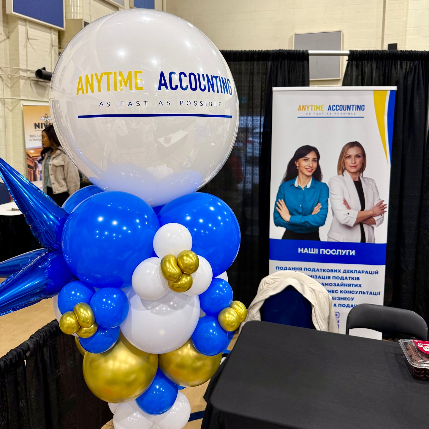 Bespoke Sculpted Corporate Balloon Pillar | Custom Event Tower Calgary