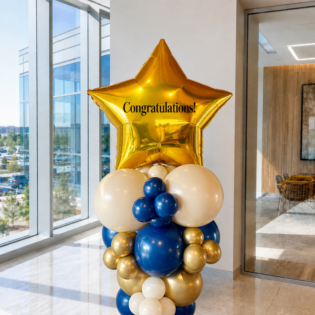 Organic Hourglass Balloon Column – Custom Text