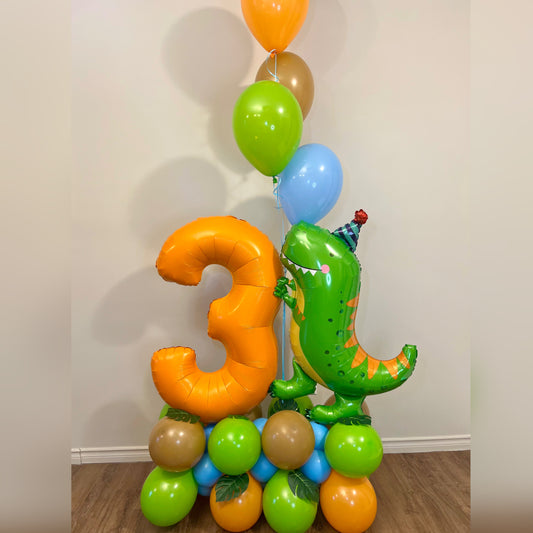 Dinosaur Theme Balloon Marquee & Number Stack | Calgary Kids Birthday
