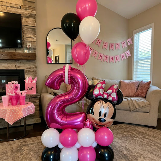 Minnie Mouse Inspired Balloon Marquee & Number Stack | Calgary Party Balloons