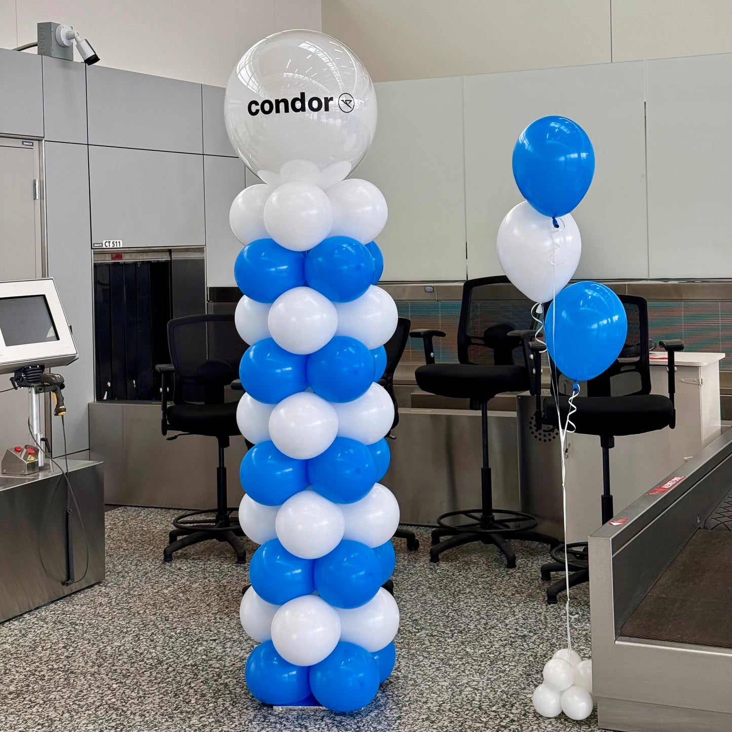 Classic Stripe Branded Balloon Column | Corporate Logo Topper