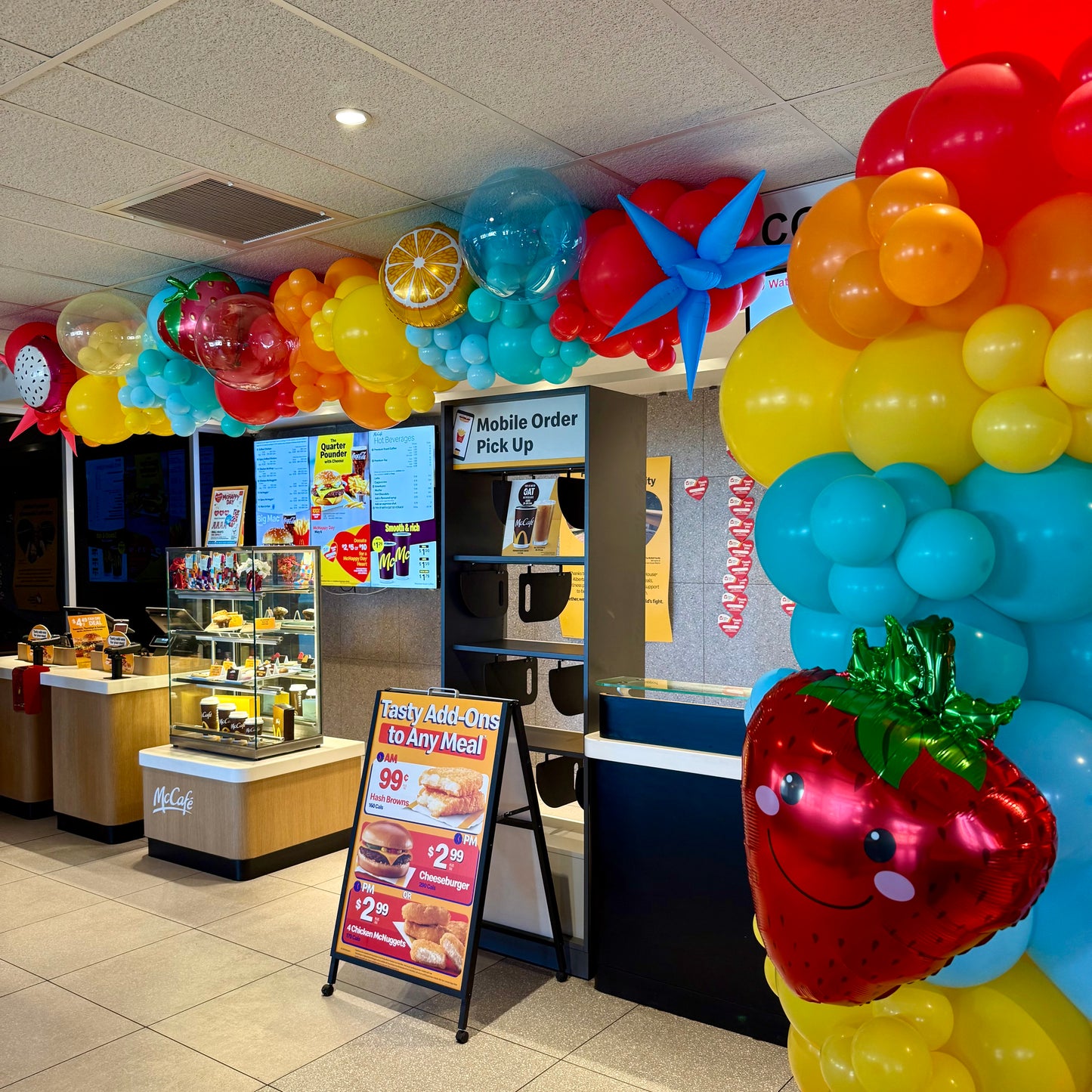 Custom 12ft Organic Balloon Garland & Overhead Installation