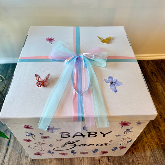 "Wildflower Elegance" Custom Gender Reveal Box | Mini Balloon Cloud Release