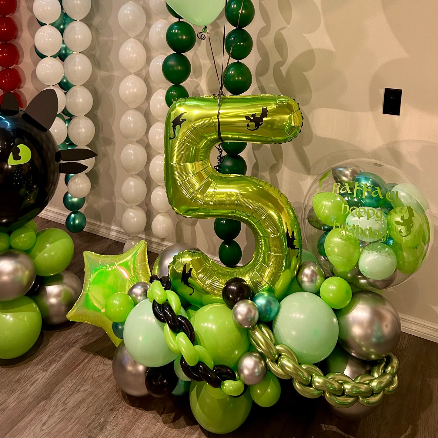 Night Fury Dragon Inspired Balloon Marquee & Sculpture Set | Calgary Birthday Decor