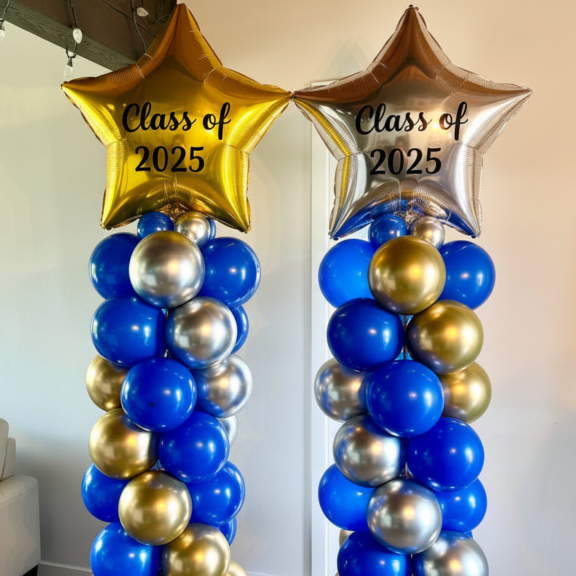 Star Topper Balloon Columns | Calgary Event Decor