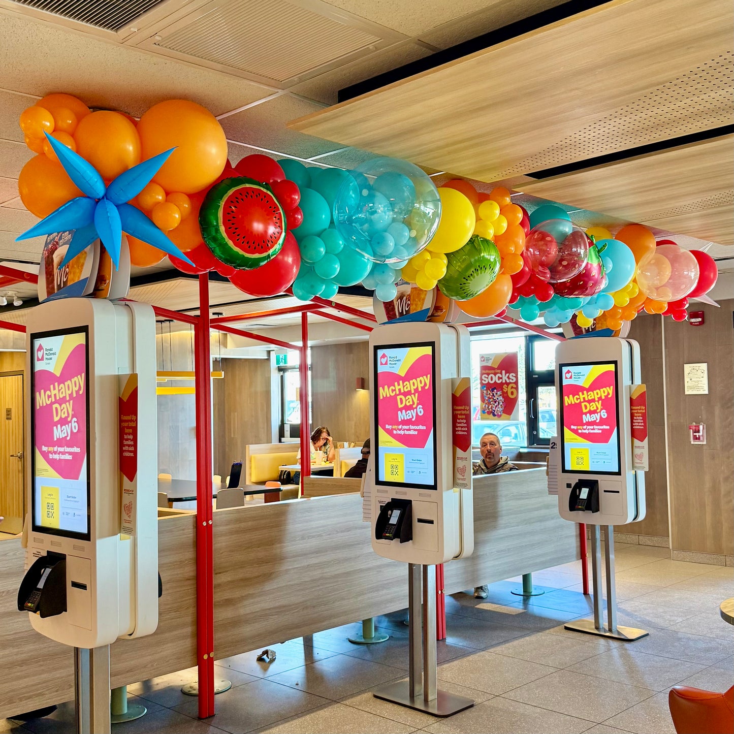 Custom 12ft Organic Balloon Garland & Overhead Installation