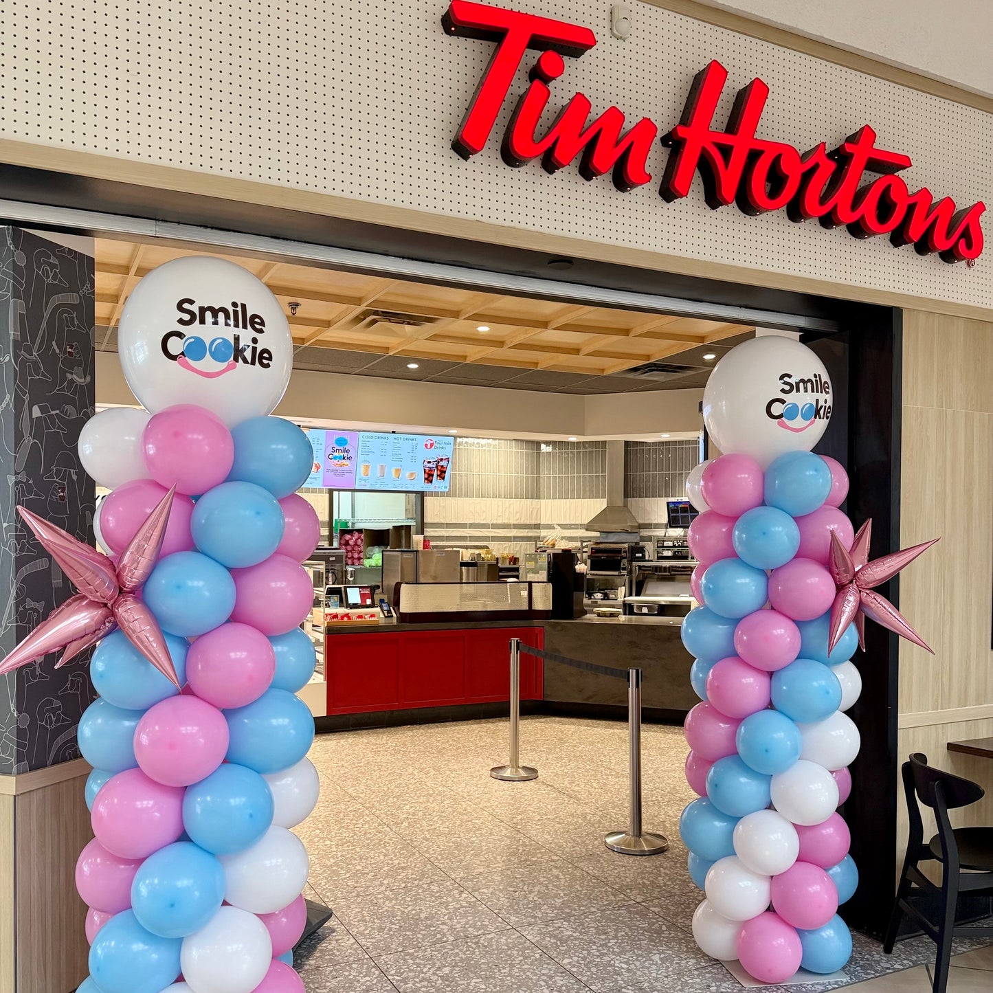 Custom Corporate Logo Balloon Columns | Calgary Business Event Decor