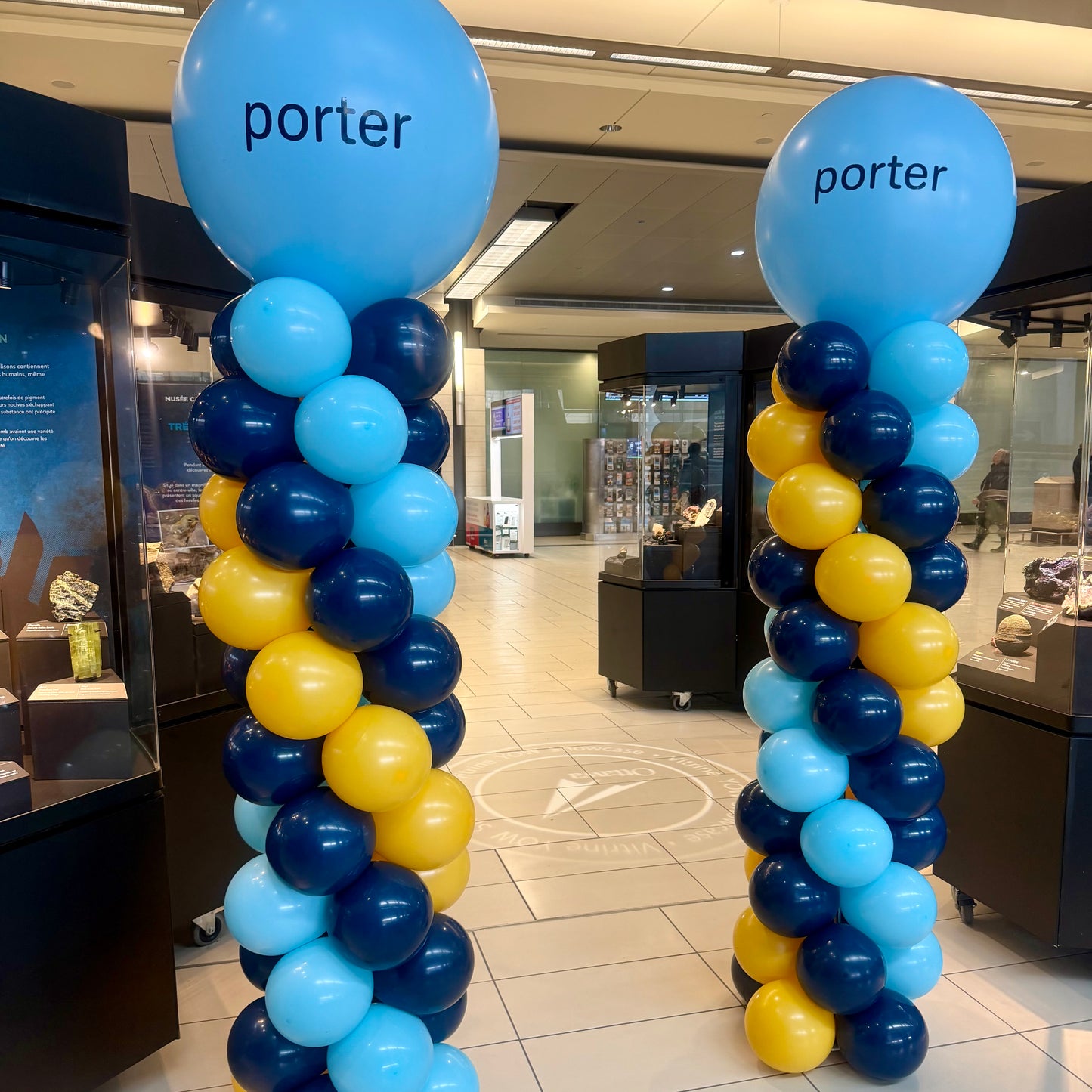 Custom Corporate Logo Balloon Columns | Calgary Business Event Decor