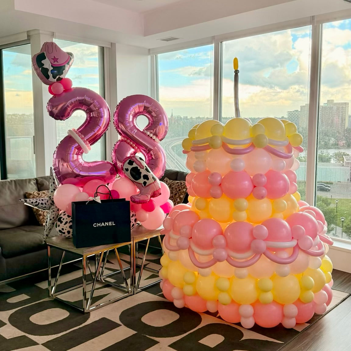 Pink Cowgirl Theme Balloon Marquee & Number Stack | Calgary Birthday & Stampede Decor