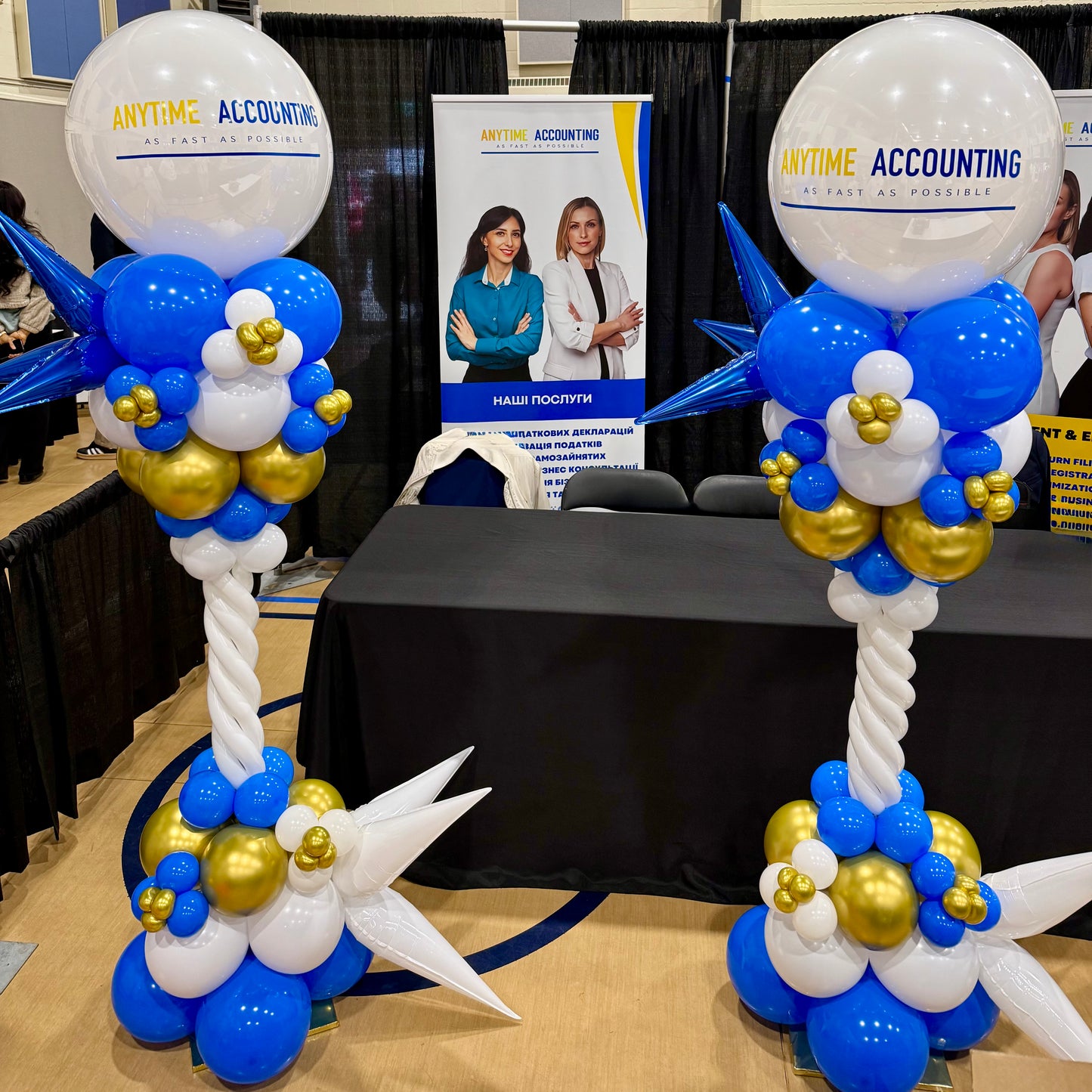 Bespoke Sculpted Corporate Balloon Pillar | Custom Event Tower Calgary