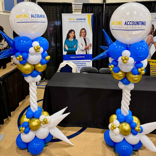 Bespoke Sculpted Corporate Balloon Pillar | Custom Event Tower Calgary