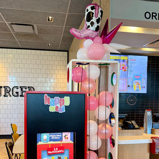 Pink Cowgirl Boot Balloon Centerpiece | Calgary Stampede & Bachelorette Decor