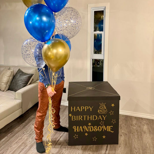 Giant Surprise Gift Box for Him | Bold Helium Balloon Reveal