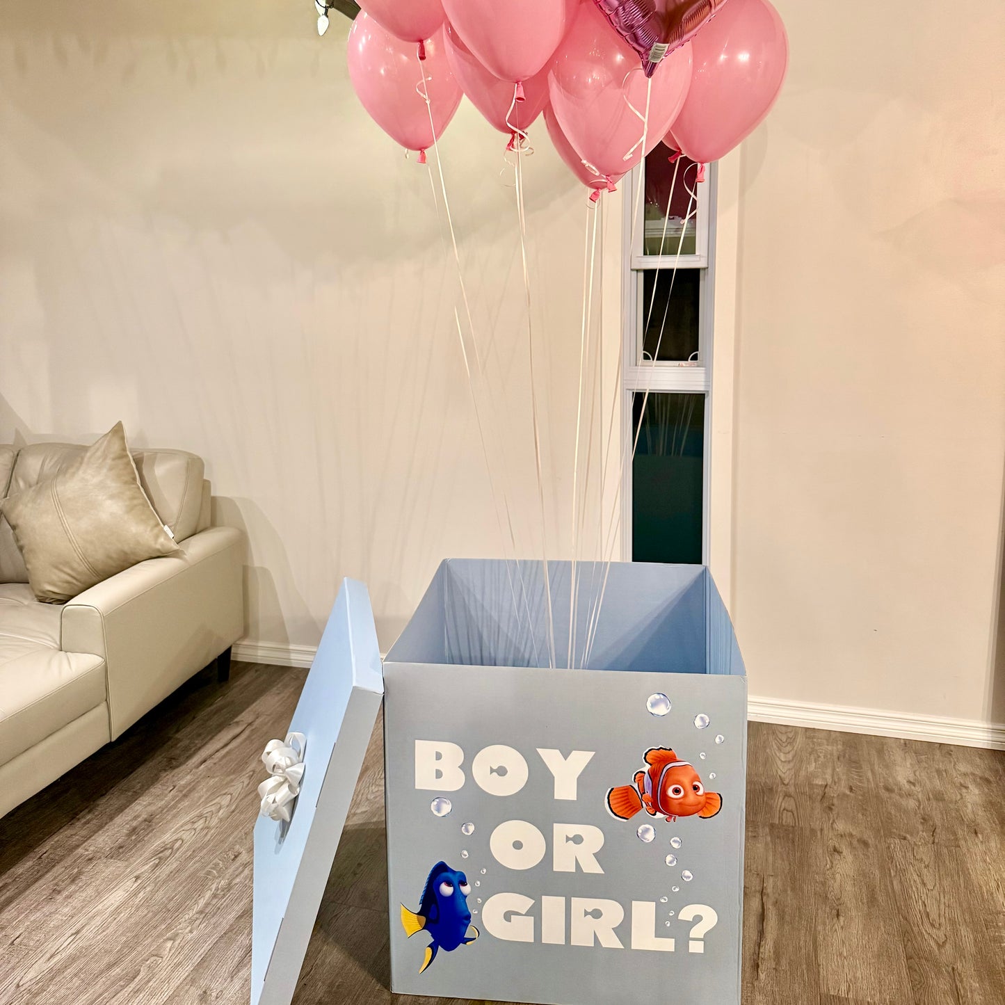 Custom "Under the Sea" Gender Reveal Balloon Box | Ocean Themed Reveal