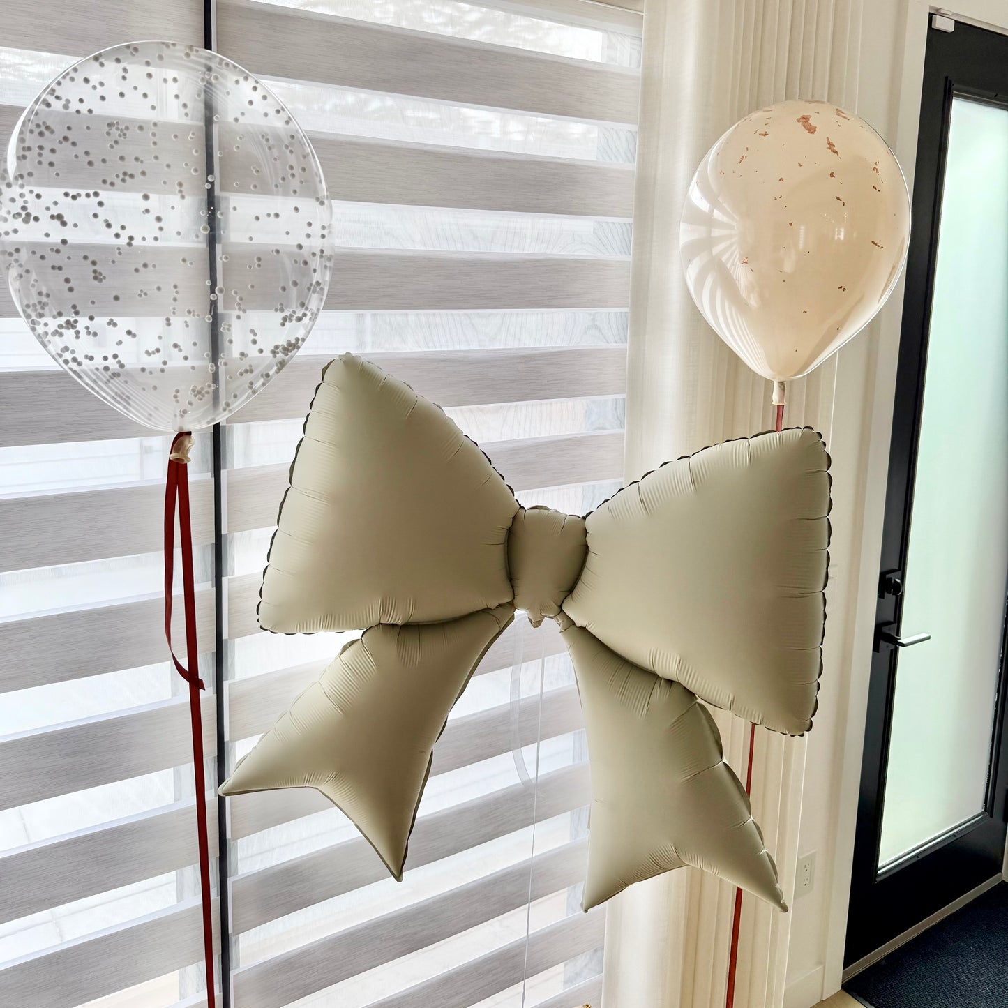 "Honey Truffle" Freestanding Balloon Garland & Floating Bow Set
