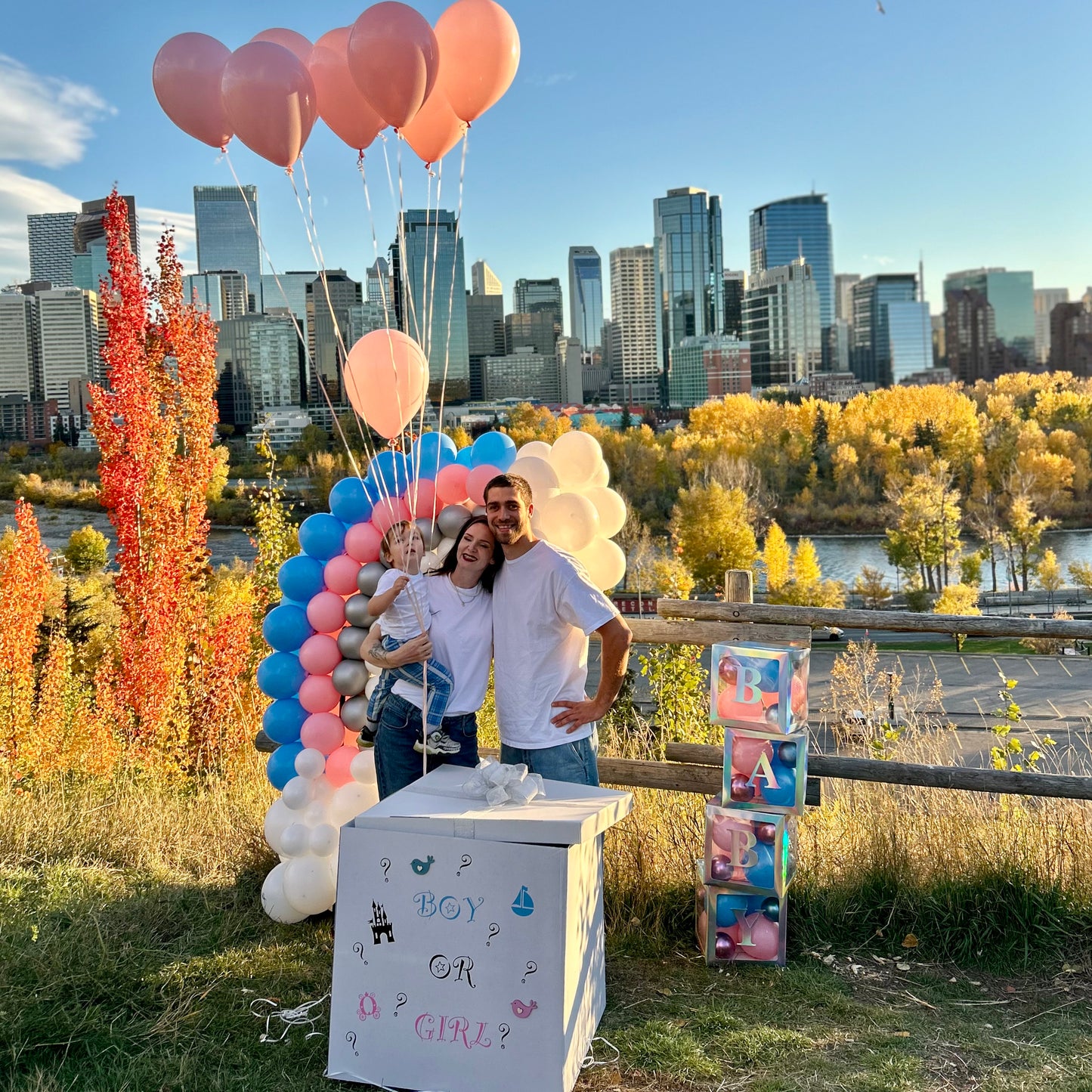 Calgary Gender Reveal Surprise Box & Freestanding Rainbow Package