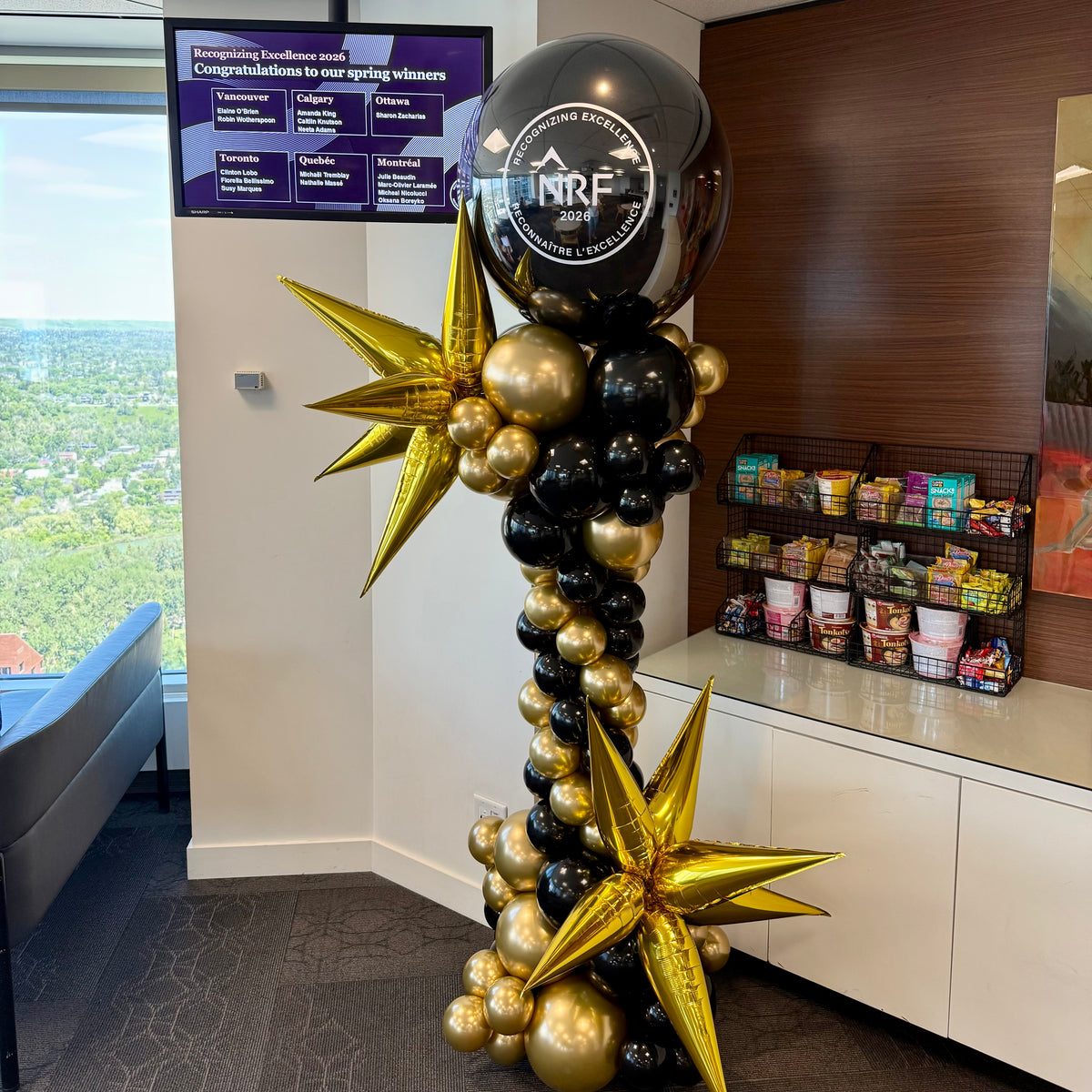 Organic Roman Style Balloon Column | Calgary Event & Gala Deco