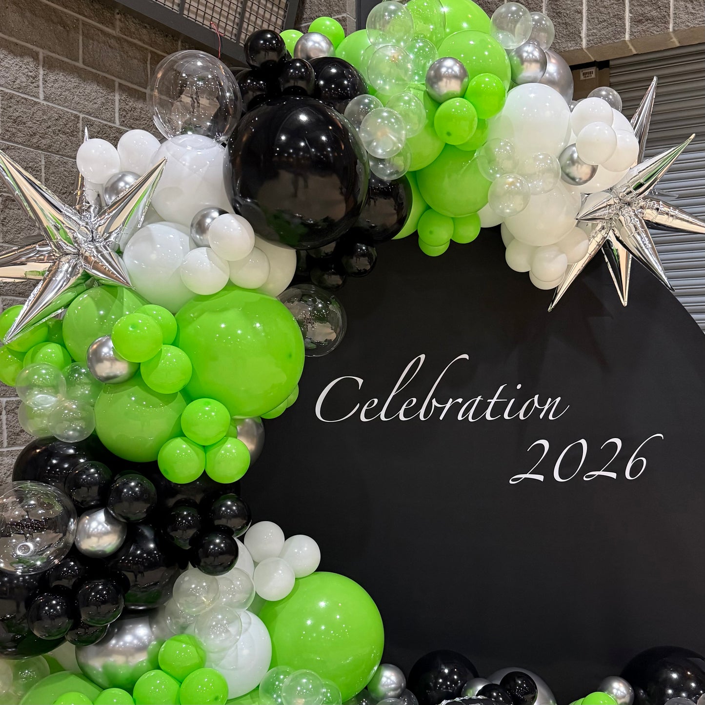 Circular Backdrop & Jumbo Floor Letters | Calgary Corporate & Grad Decor