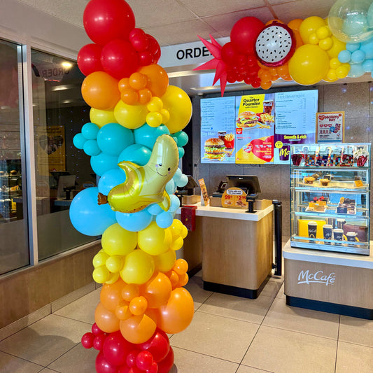 Custom 8ft Organic Balloon Pillar & Corporate Entrance Decor