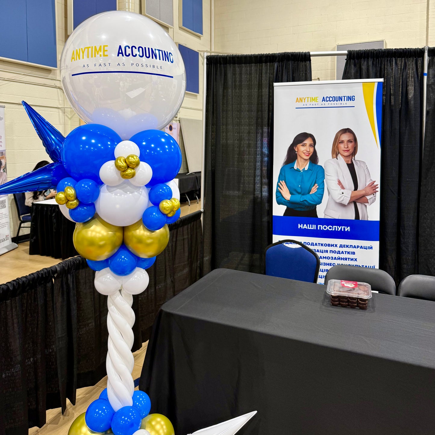 Bespoke Sculpted Corporate Balloon Pillar | Custom Event Tower Calgary