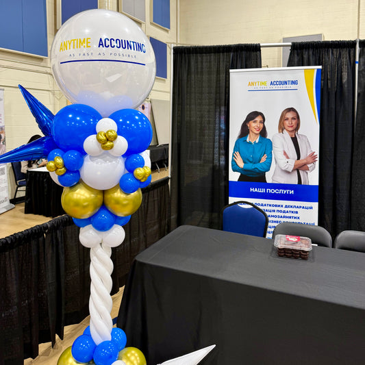 Bespoke Sculpted Corporate Balloon Pillar | Custom Event Tower Calgary
