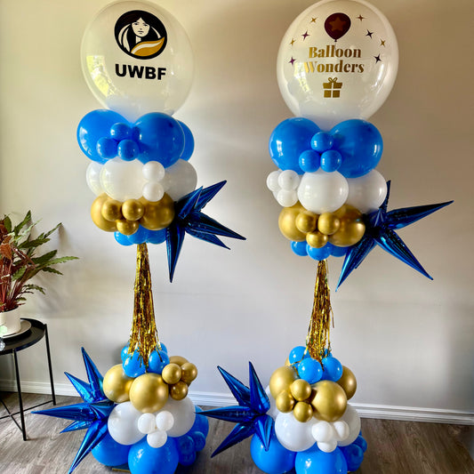 Metallic Fringe & Organic Balloon Pillar | Custom Event Column Calgary