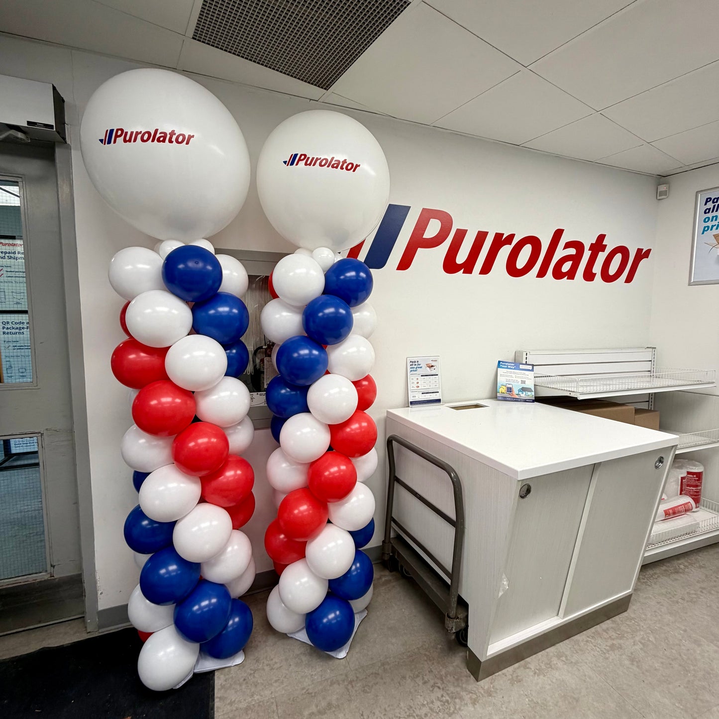 Custom Corporate Logo Balloon Columns | Calgary Business Event Decor