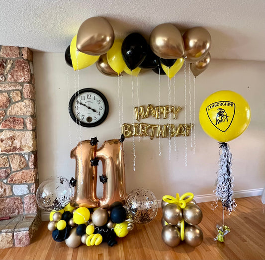 Supercar Inspired Ultimate Room Makeover Package | Calgary Birthday Decor