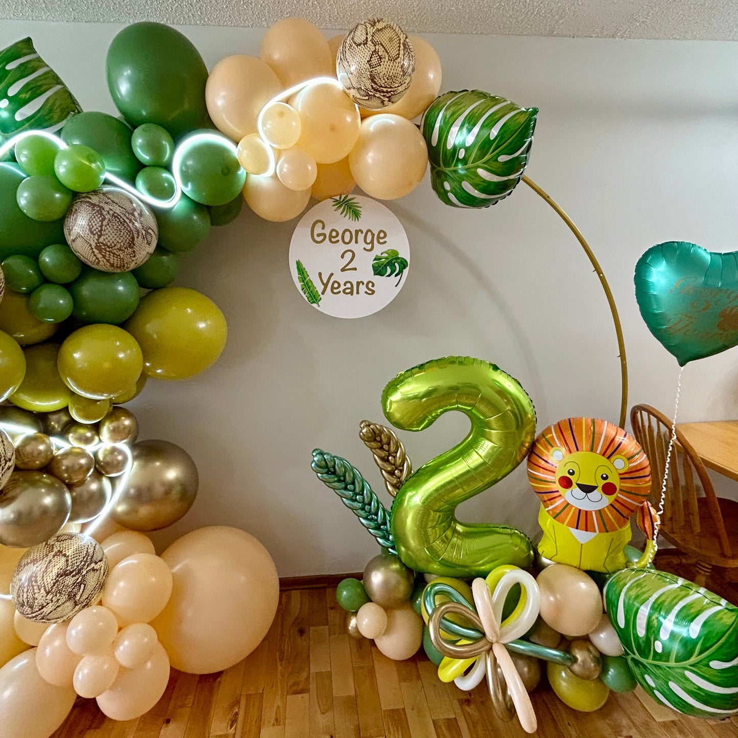 Safari Jungle Theme Balloon Marquee & Number Stack | Calgary Kids Birthday
