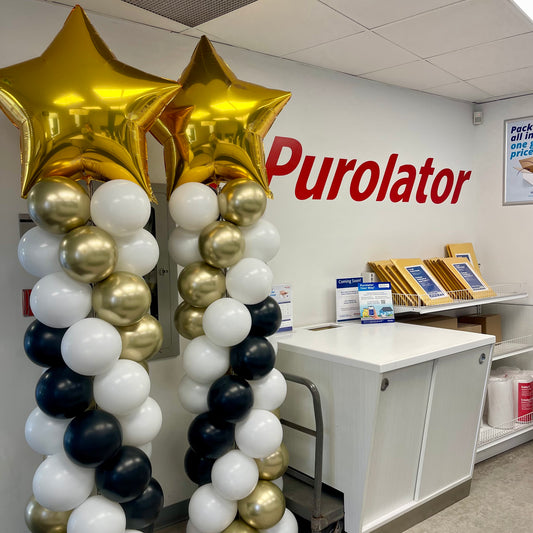 Star Topper Balloon Columns | Calgary Event Decor