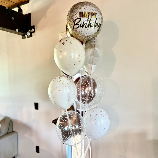 Truffle & Gold Helium Balloon Bouquet | Calgary Birthday Gift Delivery