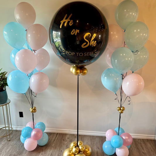 "Pop to See!" Premium Jumbo Gender Reveal Balloon Set