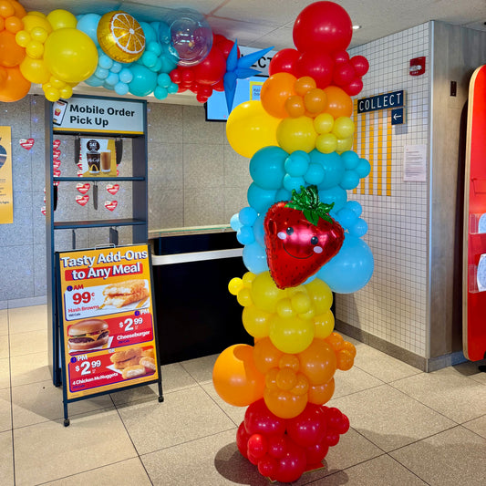 Custom 8ft Organic Balloon Pillar & Corporate Entrance Decor