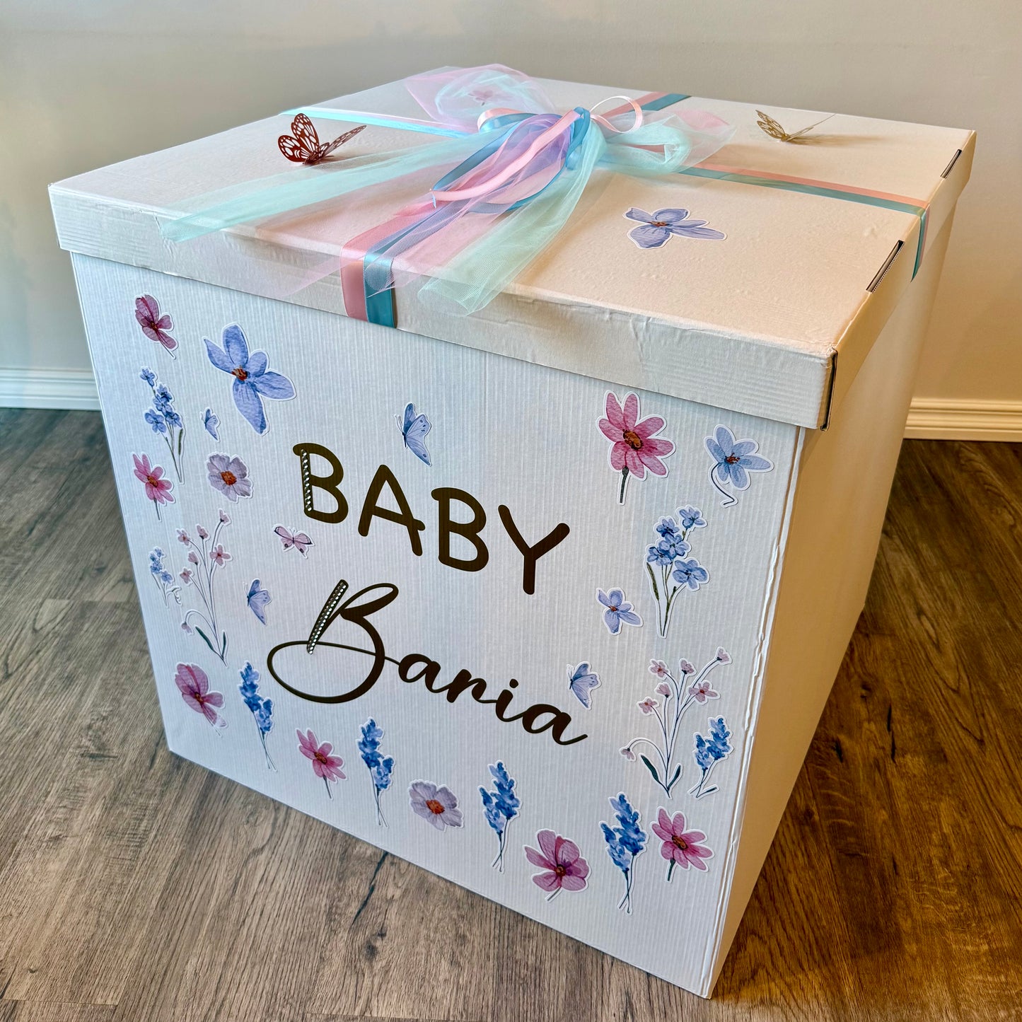 "Wildflower Elegance" Custom Gender Reveal Box | Mini Balloon Cloud Release
