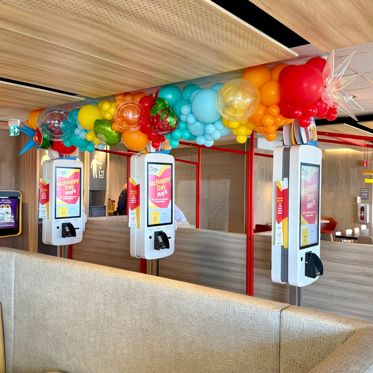 Custom 12ft Organic Balloon Garland & Overhead Installation