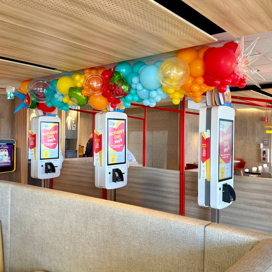 Custom 12ft Organic Balloon Garland & Overhead Installation