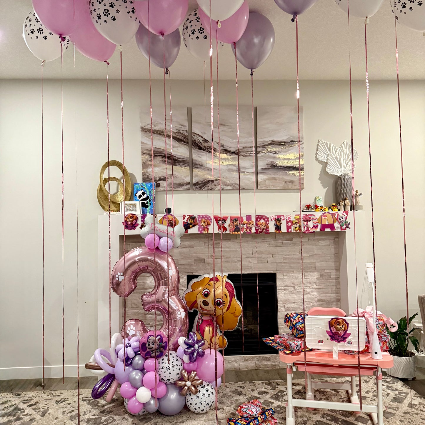 Paw Patrol Skye Theme Balloon Marquee & Ceiling Set | Calgary Kids Birthday