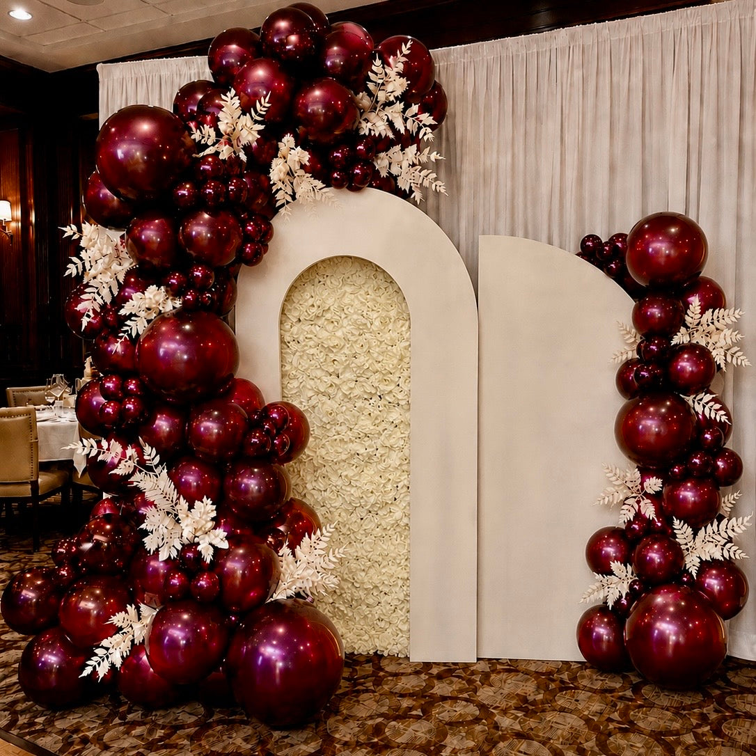 Premium Ivory Peony U-Shape Arch (Wood & Floral Hybrid) - Rental
