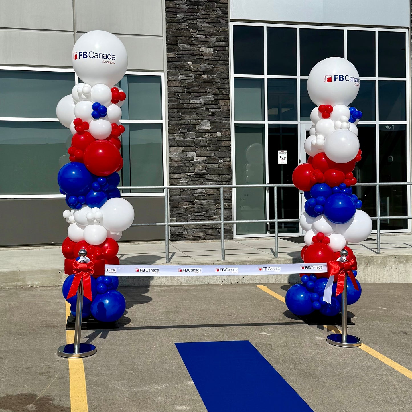 Oversized Organic Balloon Pillar with Custom Logo | Calgary Corporate Event Decor