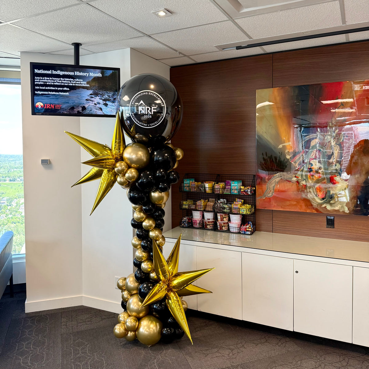 Organic Roman Style Balloon Column | Calgary Event & Gala Deco