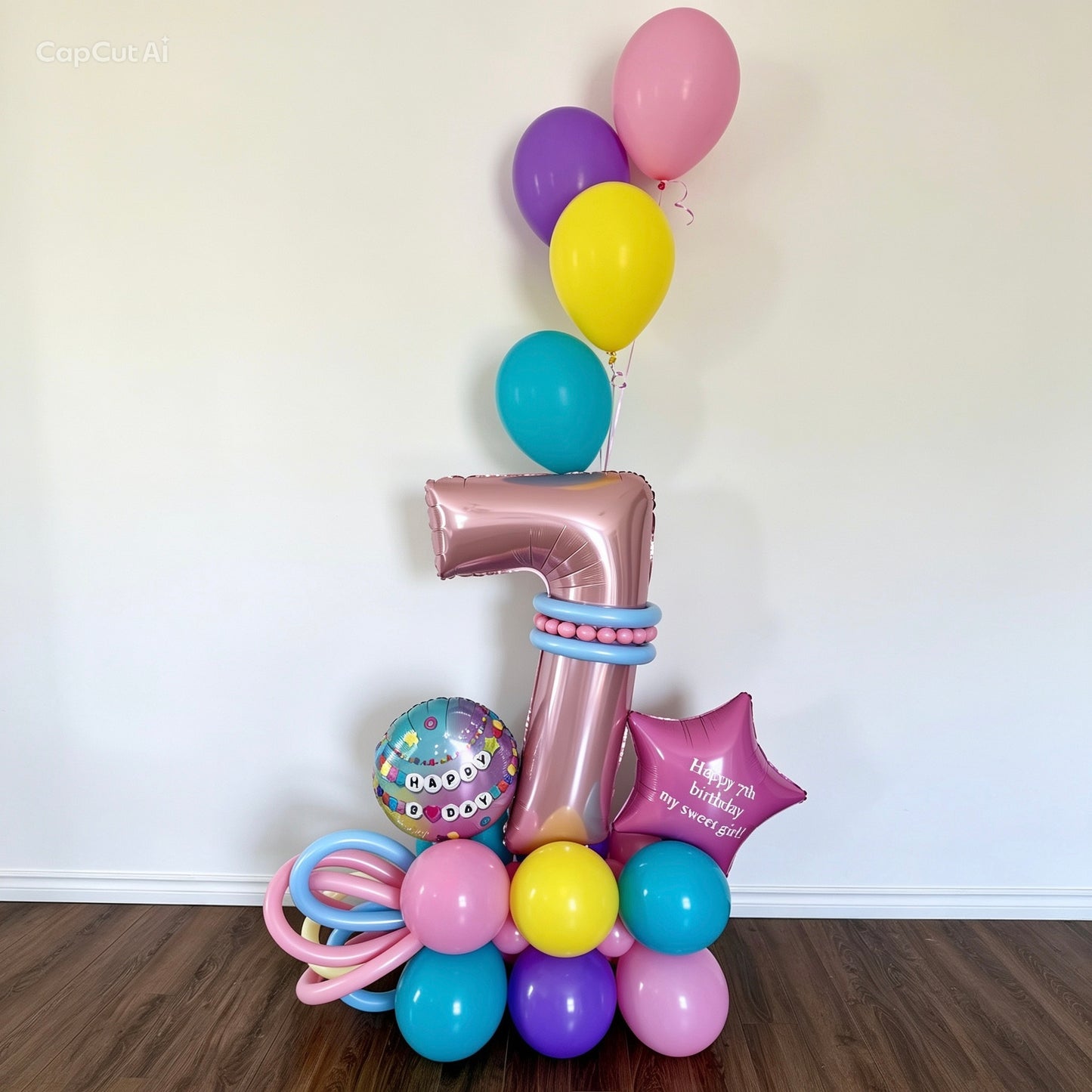 Vibrant Colorful Balloon Marquee & Helium Bouquet | Calgary Girls Birthday