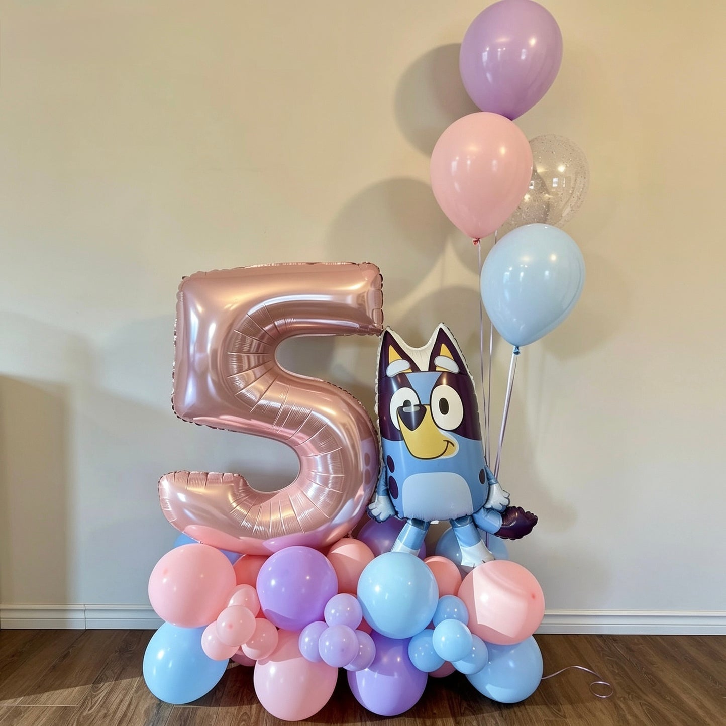 Bluey Inspired Balloon Marquee & Number Stack | Calgary Birthday Balloons