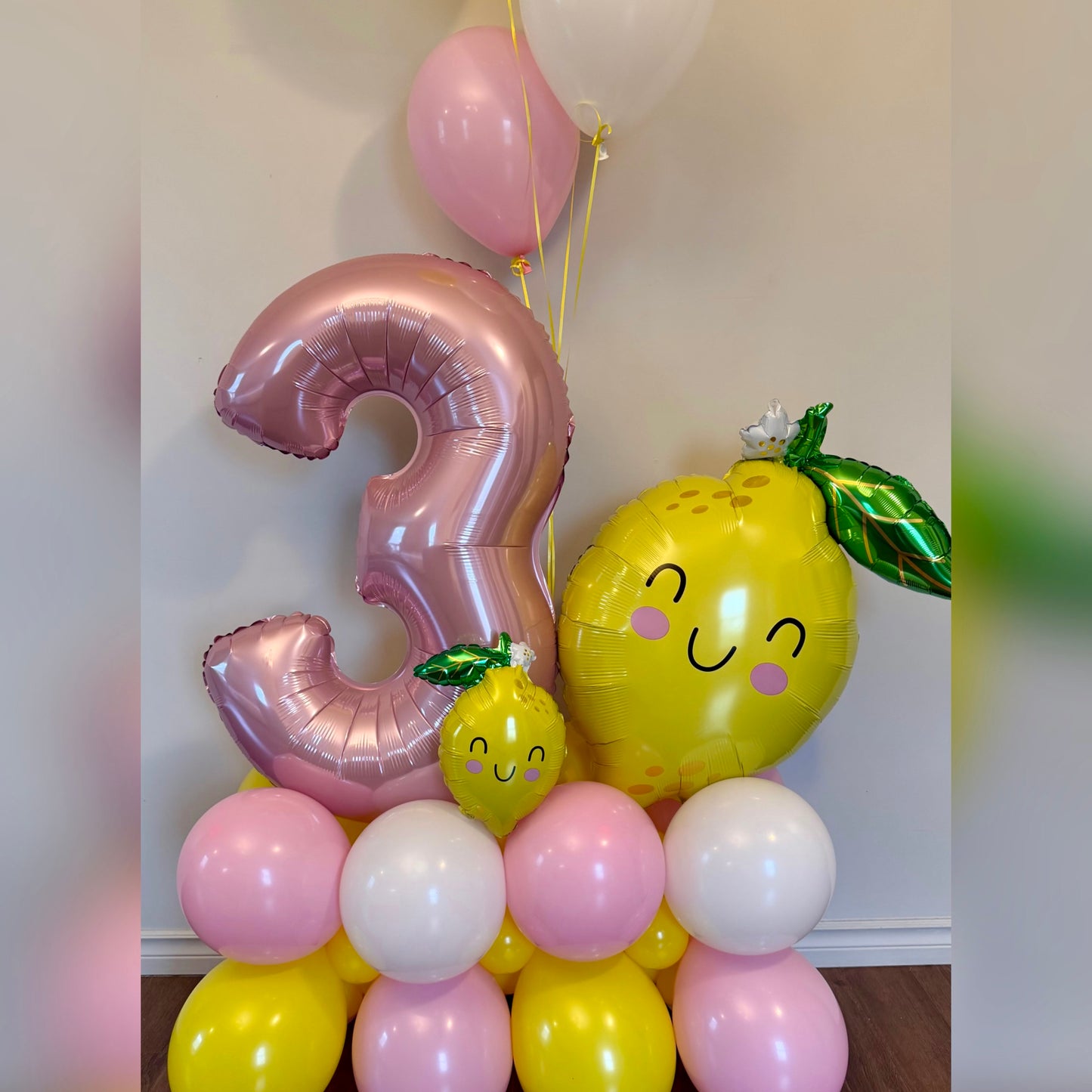 Lemon Theme Balloon Marquee & Number Stack | Calgary Birthday Decor