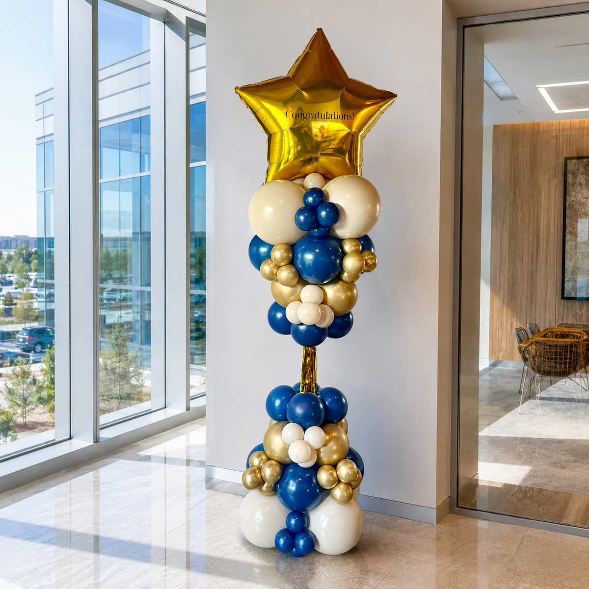 Organic Hourglass Balloon Column – Custom Text