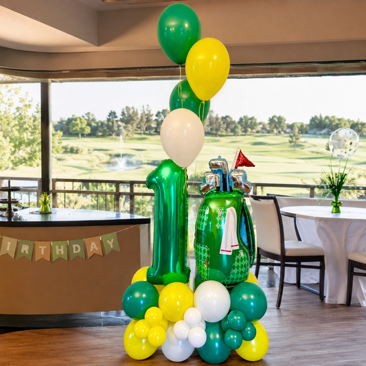 "Hole in One" Golf Balloon Marquee & Number Stack | Calgary Event Decor