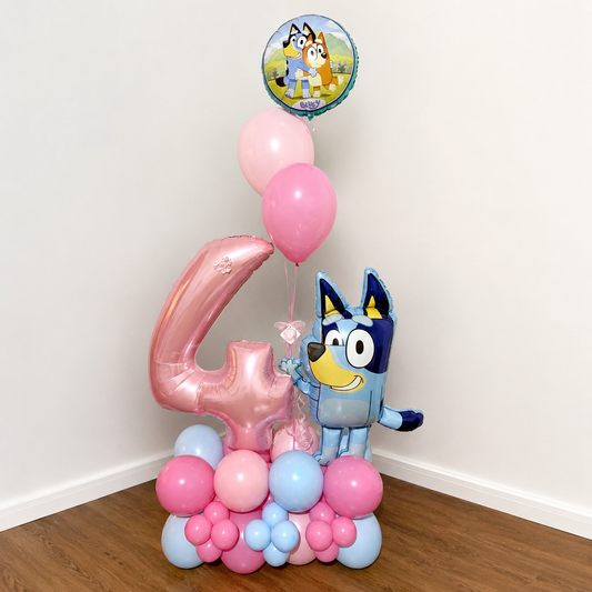 Bluey Inspired Balloon Marquee & Number Stack | Calgary Birthday Balloons