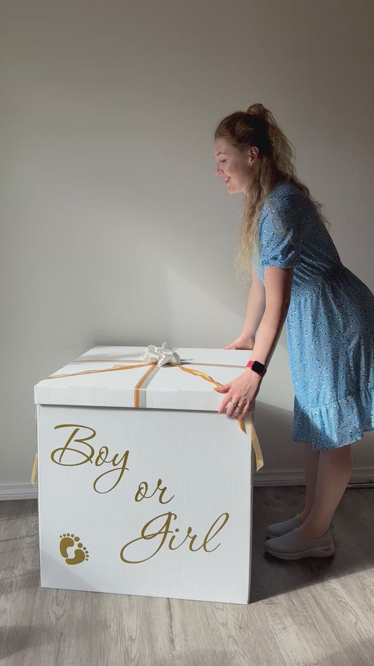 Giant Gender Reveal Surprise Box | Helium Balloon Pop-Out | Calgary Delivery